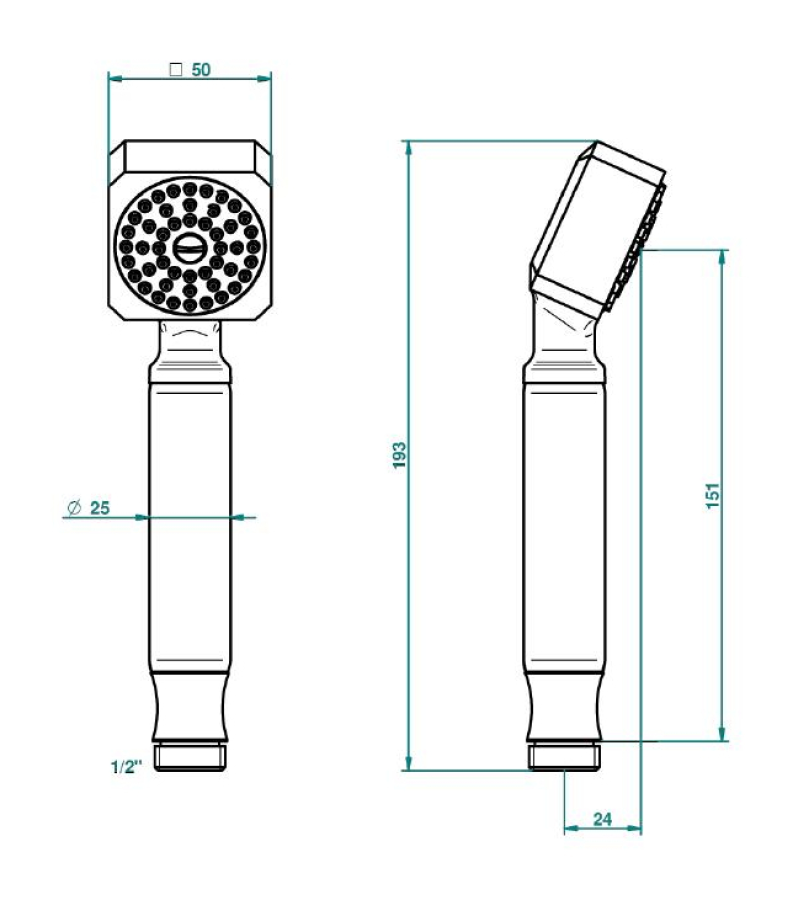 Лейка душевая THG Metropolis cristal clair, "1/2 ", прямая, цвет хром - изображение 3