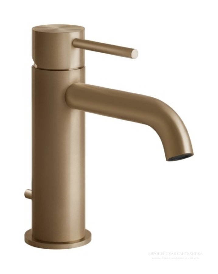 Смеситель для раковины Gessi Flessa, с донным клапаном, цвет Warm Bronze Brushed PVD