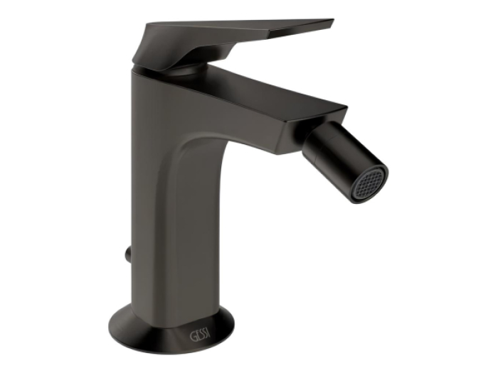 На изображении товар Смеситель для биде Gessi Ventaglio, однорычажный, с донным клапаном, цвет Black Metal Brushed PVD от официального представителя в Москве