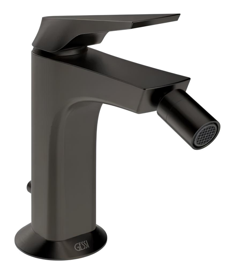 Смеситель для биде Gessi Ventaglio, однорычажный, с донным клапаном, цвет Black Metal Brushed PVD