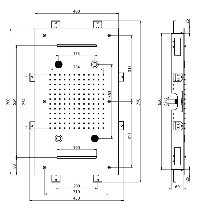 Верхний душ Carlo Frattini Harmonia, потолочный, с защитой от известкового налёта, с LED подсветкой для хромотерапии, пультом, аудио/bluetooth, 700x400 мм, цвет чёрный матовый - изображение 3
