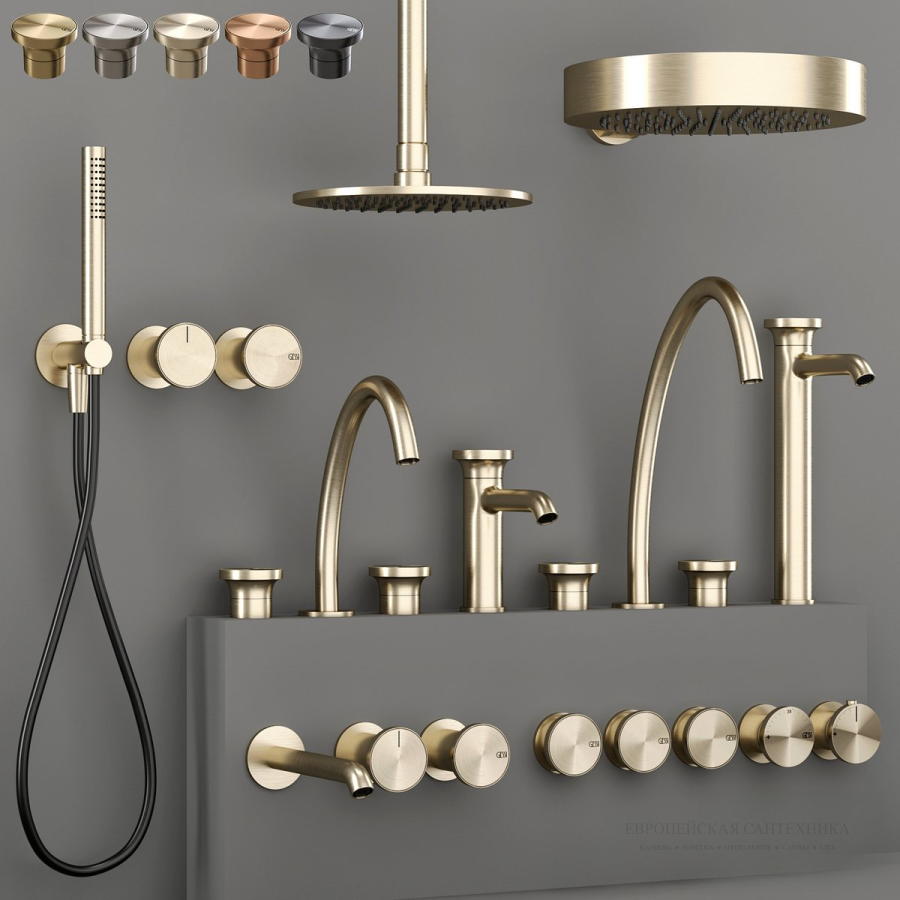 Излив Gessi Origini, отдельностоящий, средний, цвет Brushed Brass PVD - изображение 4