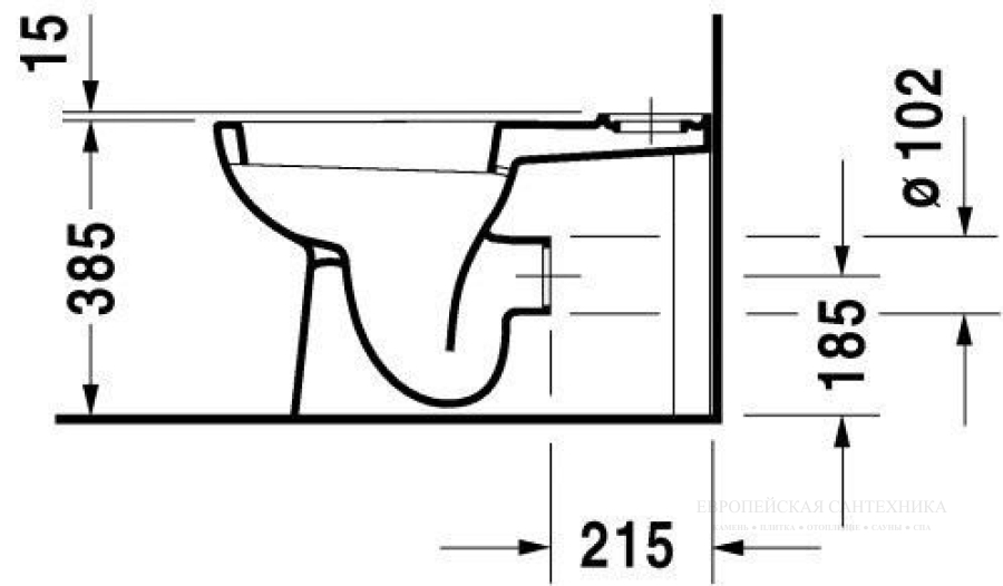 Унитаз напольный Duravit D-Code Kombi, 650 х 355 мм, под комплект Vario, цвет белый - изображение 4