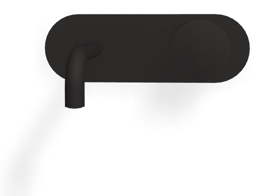 Смеситель для раковины Carlo Frattini SO, настенный, без ручек, с донным клапаном Click-Clack, излив 147 мм, внешняя часть, цвет чёрный матовый - изображение 1