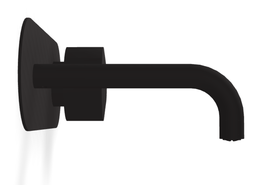 Смеситель для раковины Carlo Frattini SO, настенный, без ручек, с донным клапаном Click-Clack, излив 147 мм, внешняя часть, цвет чёрный матовый - изображение 2