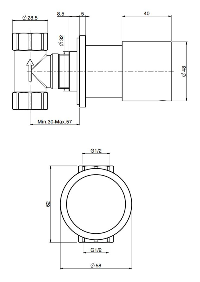 Запорный вентиль Carlo Frattini Spillo Steel, с подключением на 1/2", внешняя часть, цвет нержавеющая сталь - изображение 1
