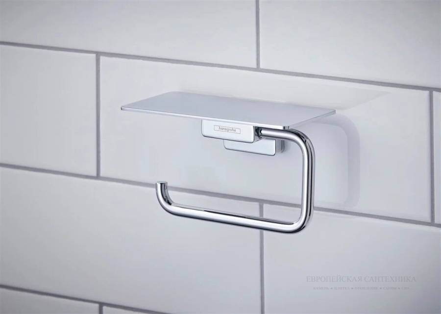 Бумагодержатель Hansgrohe AddStoris, для туалетной бумаги, с полкой, цвет хром - изображение 1