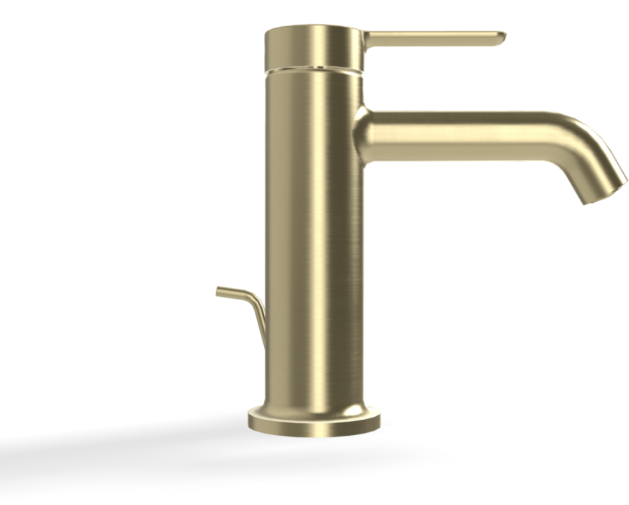 Смеситель для раковины Carlo Frattini Snap, однорычажный, без донного клапана, с 2 гибкими шлангами, глубина 142 мм, излив 110 мм, цвет брашированная шампань - изображение 2