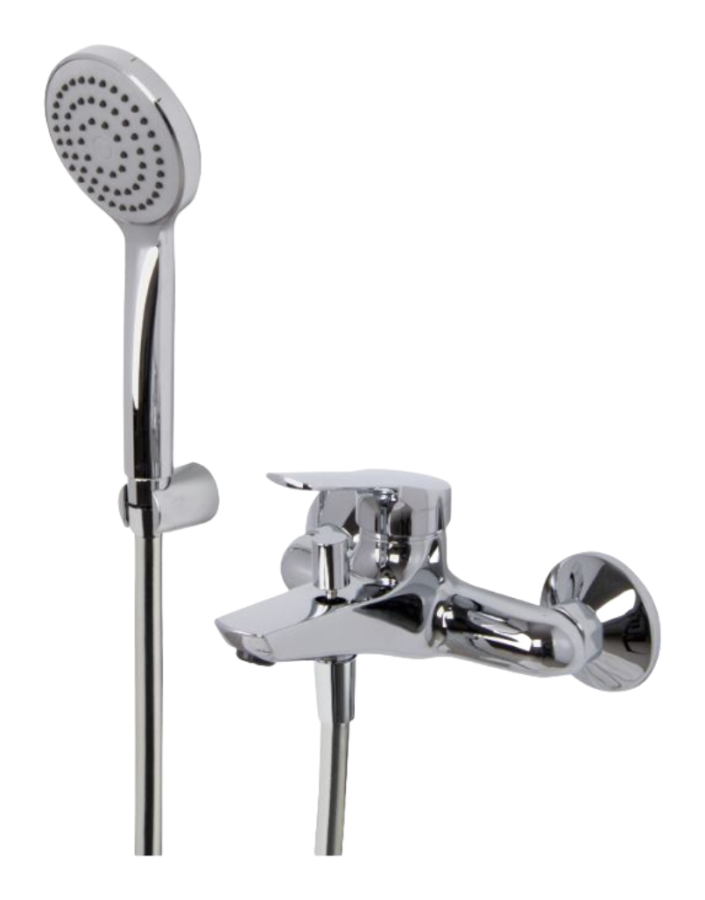 Смеситель для ванны Carlo Frattini Serie 4, настенный, с душевым комплектом, глубина 173 мм, цвет хром