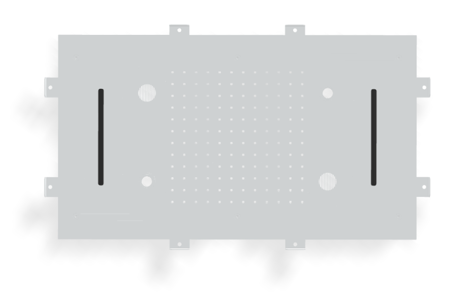Верхний душ Carlo Frattini Harmonia, потолочный, с защитой от известкового налёта, с LED подсветкой для хромотерапии, пультом, аудио/bluetooth, 700x400 мм, цвет белый матовый - изображение 1