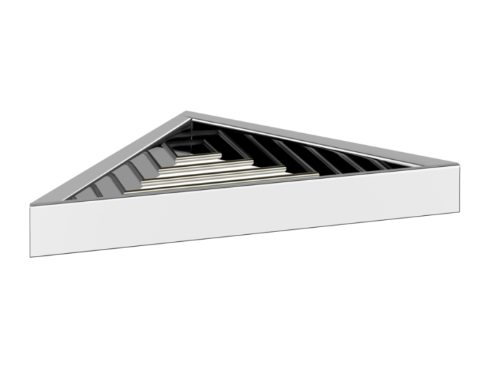 На изображении товар Полка Gessi Rettangolo, угловая, настенная, 253х253 мм, цвет Chrome от официального представителя в Москве