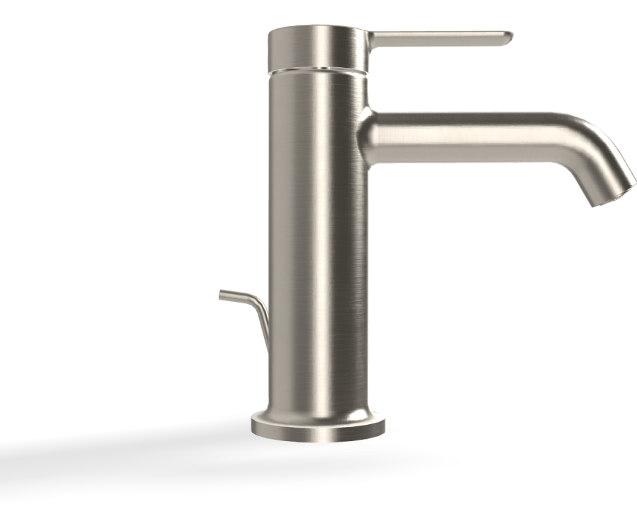 Смеситель для раковины Carlo Frattini Snap, с 2 гибкими шлангами, донным клапаном Click-Clack, глубина 142 мм, цвет никель брашированный - изображение 2