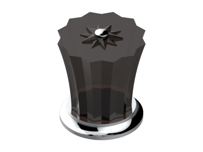 На изображении товар Запорный вентиль THG Mille Nuits - Brume crystal, цвет хром от официального представителя в Москве