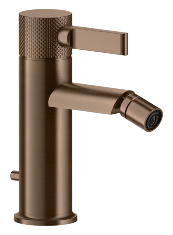 Смеситель для биде Gessi Inciso, донный клапан, цвет Copper Brushed PVD