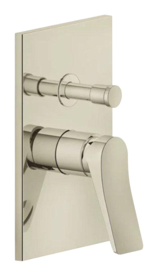 Смеситель для душа Gessi Rilievo, однорычажный, на 2 выхода, с переключателем ванна/душ, внешняя часть, Н-220 мм, цвет Nickel PVD