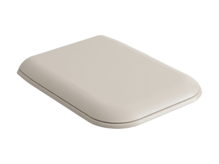 На изображении товар Сиденье для унитаза Cielo Shui Comfort  515х400х65 мм из термоотверждающей смолы с плавным опусканием, цвет Avena от официального представителя в Москве