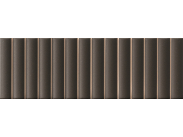 На изображении товар Micro. Керамогранит 3D Forms Fluted Coffee 10X30 от официального представителя в Москве