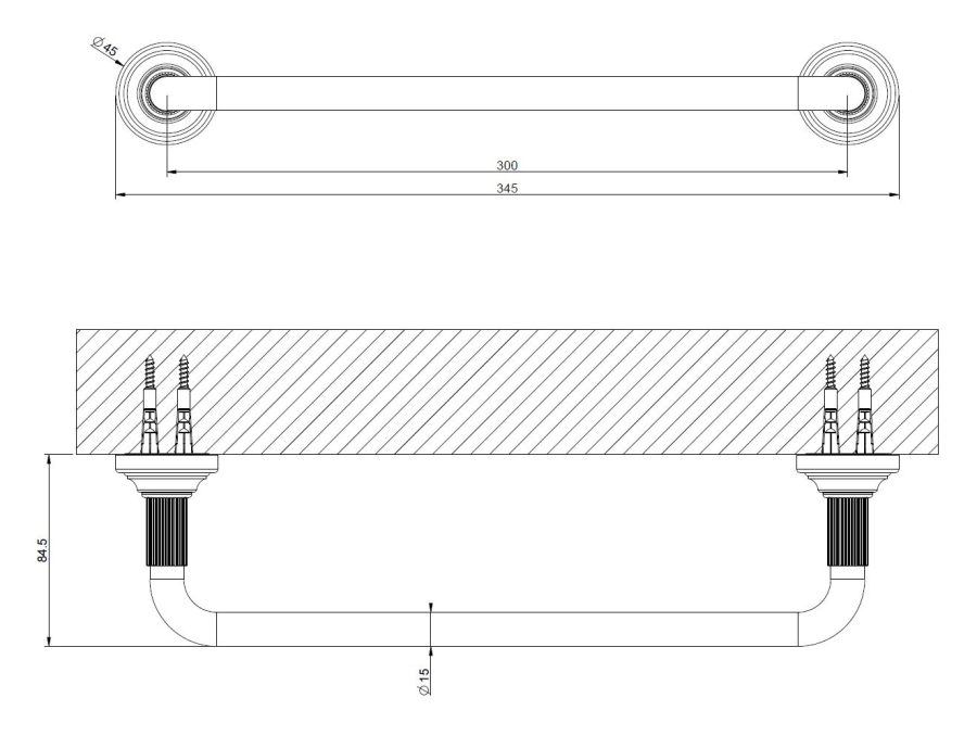 Полотенцедержатель Gessi Venti20, настенный, 300 мм, цвет Brass PVD - изображение 1