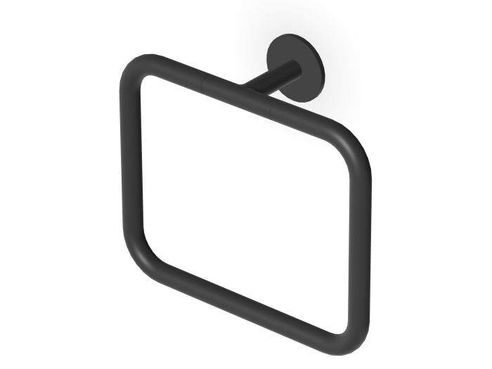 На изображении товар Полотенцедержатель-кольцо Zucchetti Pan, настенный, цвет чёрный матовый от официального представителя в Москве