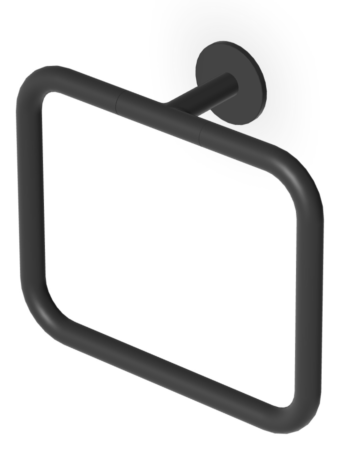 Полотенцедержатель-кольцо Zucchetti Pan, настенный, цвет чёрный матовый