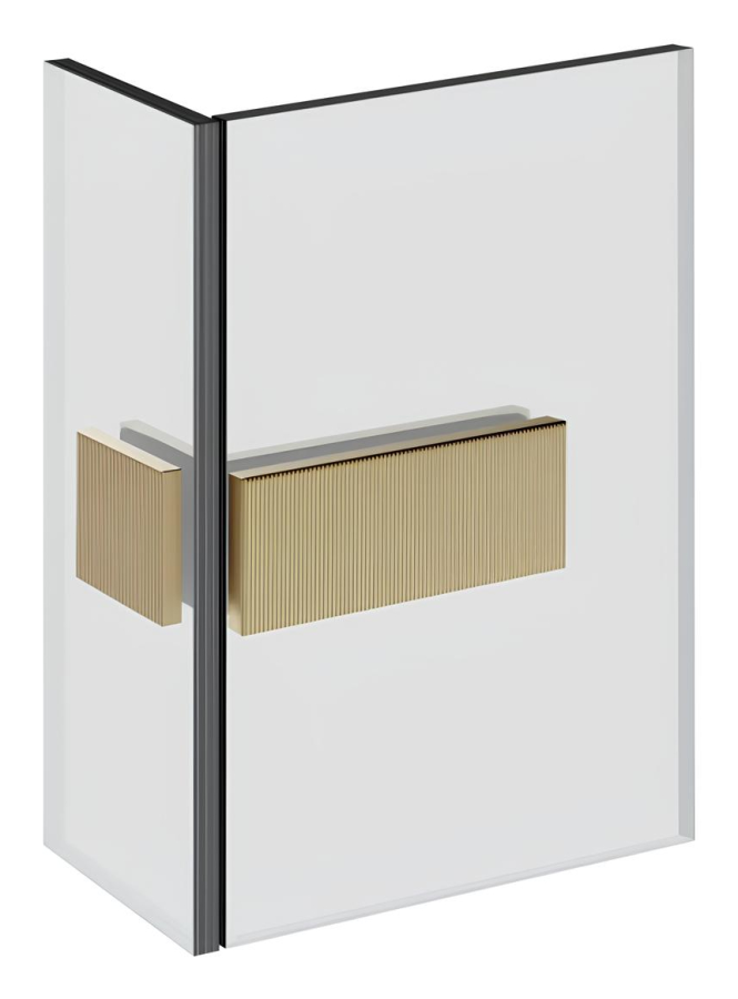 Зажим стекло-стекло Shower G, угoл 90°, цвет Brushed Brass PVD