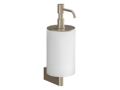 На изображении товар Дозатор для жидкого мыла Gessi, настенный,  цвет White/Finox Brushed Nickel от официального представителя в Москве
