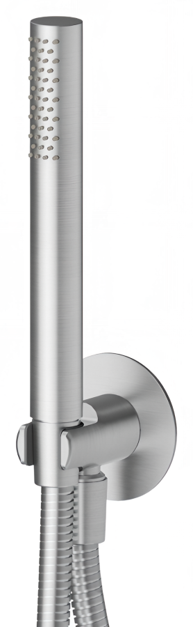 Ручной душ Newform, лейка ручная, шланг 1500 мм, шланговое подсоединение со встроенным держателем, нержавеющая сталь, цвет PVD Brushed Pale gold