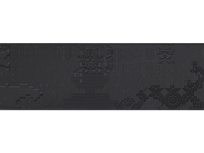 На изображении товар Mutina Керамогранит Bas Relief Patchwork Relief Nero 18x54 от официального представителя в Москве