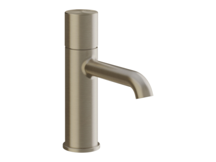 На изображении товар Смеситель для раковины Gessi Habito, без донного клапана, с соединительными шлангами, цвет Finox Brushed Nickel от официального представителя в Москве