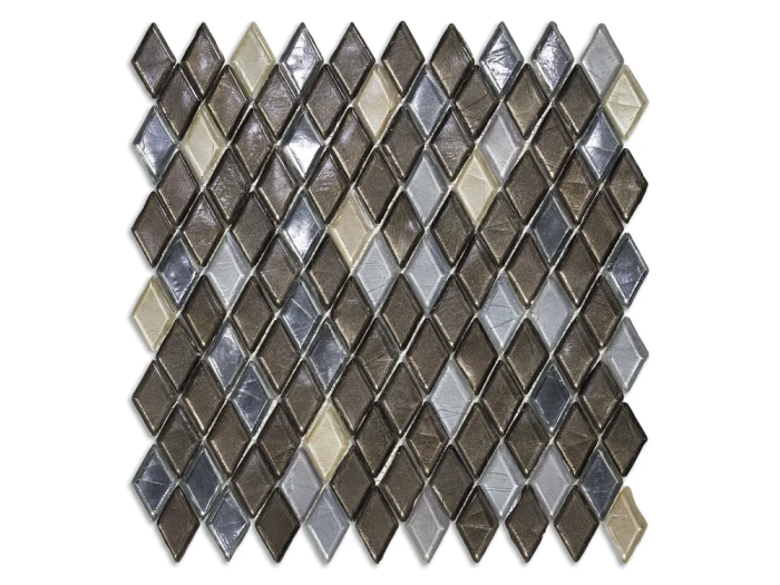 На изображении товар Sicis Стеклянная мозаика Diamond Blends ITEM 02 Hydra Blend chips size 23х40 mm sheet size 259x266 mm от официального представителя в Москве