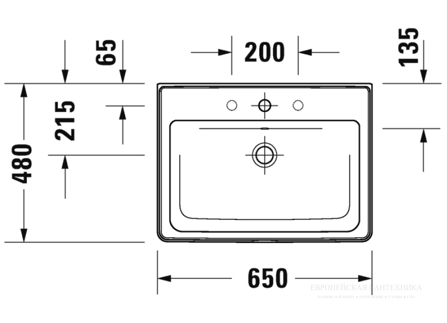 Раковина Duravit D-Neo для мебели, 650x480 мм, с переливом, 1 отверстие под смеситель, цвет белый с покрытием WonderGliss - изображение 8