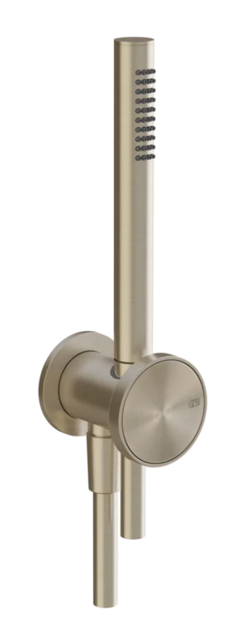 Ручной душ Gessi Origini, с держателем, выводом воды, лейкой, шлангом, цвет Finoх Brushed Nickel