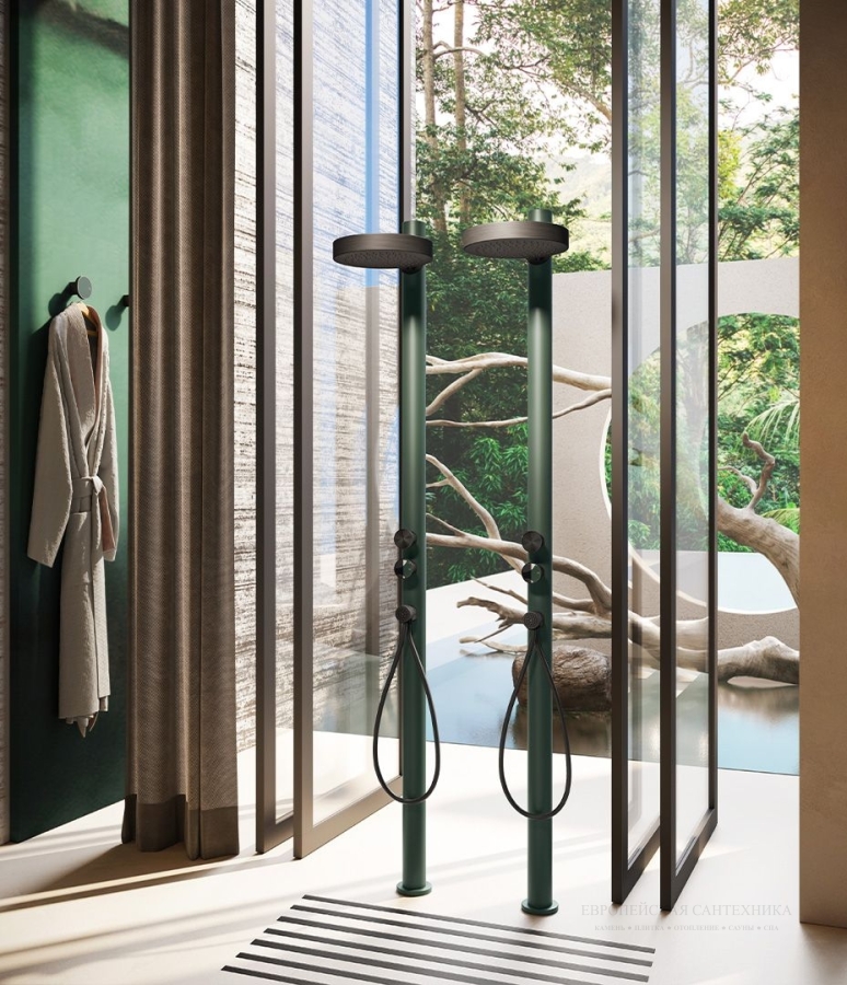 Верхний душ Gessi Origini, Ø320 мм, настенный, поворотный, цвет Black Metal Brushed PVD - изображение 1