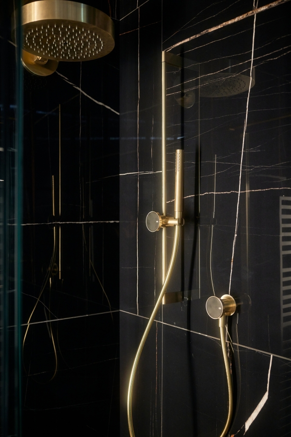 Верхний душ Gessi Origini, Ø320 мм, настенный, поворотный, цвет Black Metal Brushed PVD - изображение 3