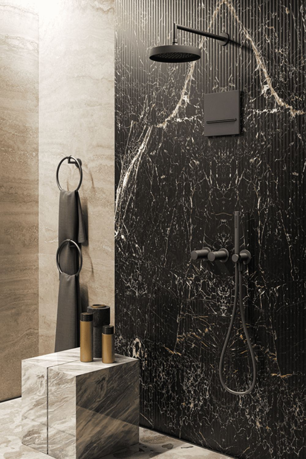 Термостат Gessi, встраиваемый, с переключателем на 1 выход, внешние части, цвет Black Metal Brushed PVD - изображение 1