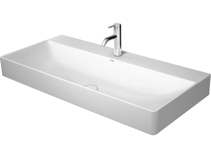 На изображении товар Раковина Duravit DuraSquare для мебели, 1000х470 мм, без перелива, на 1 отверстие под смеситель, цвет белый от официального представителя в Москве