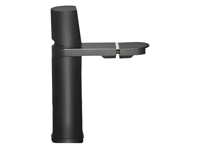 На изображении товар Смеситель для биде Antonio Lupi Indigo, однорычажный, на 1 отверстие, цвет черный матовый/сатинированная сталь от официального представителя в Москве