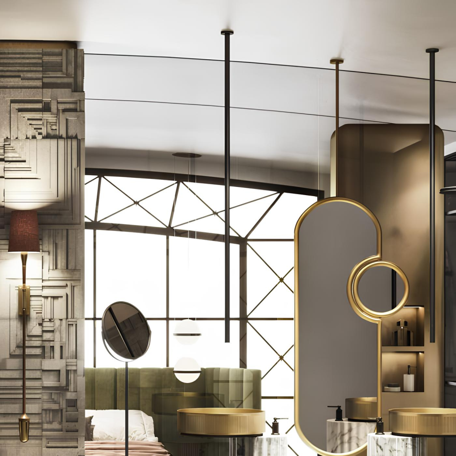 Излив потолочный Gessi Anello, 1600 мм, цвет Finox Brushed Nickel - изображение 3