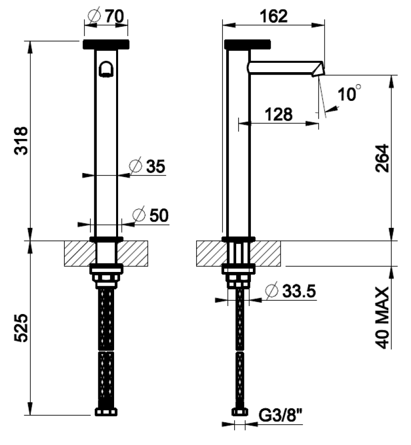 Смеситель для раковины Gessi Anello, 162х70мм, цвет Finox Brushed Nickel - изображение 1