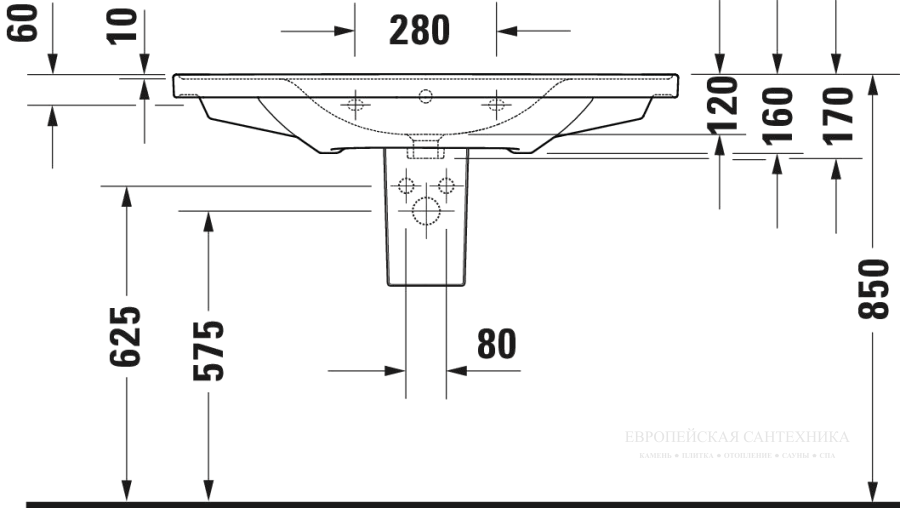 Раковина Duravit D-Neo для мебели, 1005x480 мм, 1 отверстие под смеситель, цвет белый с покрытием WonderGliss - изображение 11