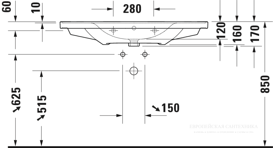 Раковина Duravit D-Neo для мебели, 1005x480 мм, 1 отверстие под смеситель, цвет белый с покрытием WonderGliss - изображение 10