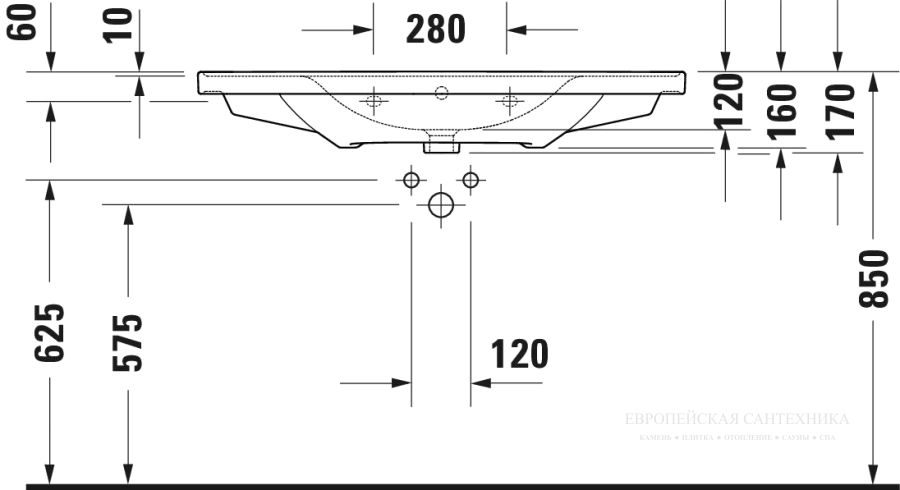 Раковина Duravit D-Neo для мебели, 1005x480 мм, 1 отверстие под смеситель, цвет белый с покрытием WonderGliss - изображение 9