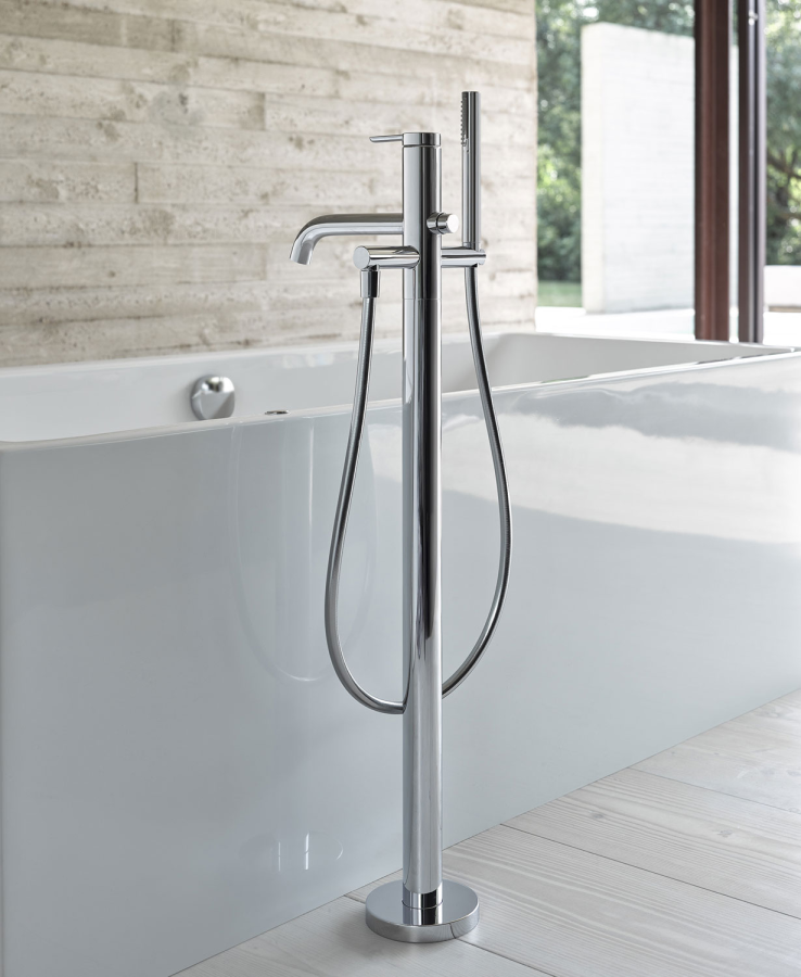 Смеситель для ванны Duravit C1, напольный, внешняя часть, цвет хром - изображение 4