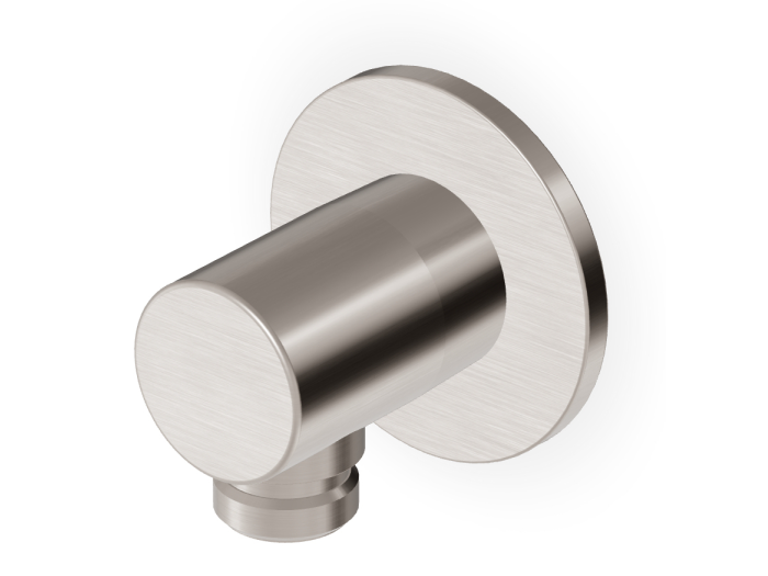 На изображении товар Шланговое подсоединение Zucchetti Shower, для ручного душа, 1/2”x1/2”, настенный, латунь, цвет Brushed Nickel от официального представителя в Москве