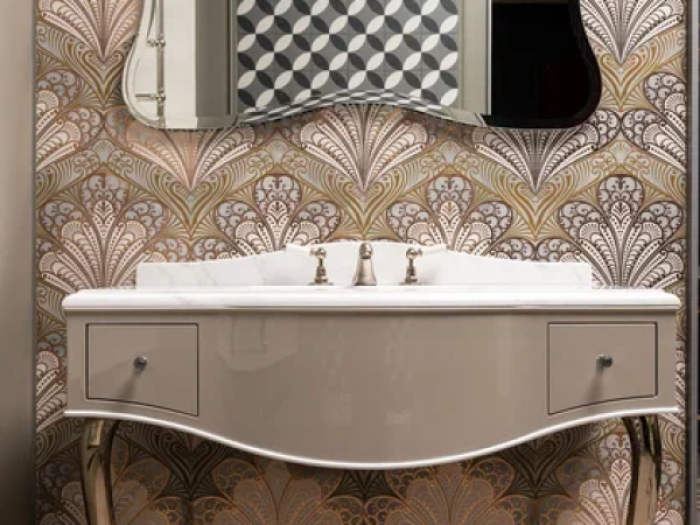 На изображении товар Консоль Devon&Devon Audrey, цвет Warm Grey, мрамор Bianco Carrara от официального представителя в Москве