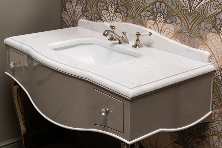 Консоль Devon&Devon Audrey, цвет Warm Grey, мрамор Bianco Carrara - изображение 4