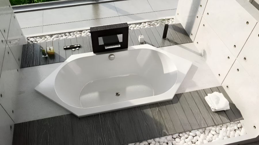 Ванна встраиваемая Duravit D-Code, 1900 x 900 мм, шестиугольная, акриловая, цвет белый - изображение 2