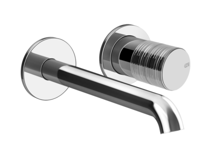 На изображении товар Смеситель для раковины Gessi Habito, встраиваемый, на 2 отверстия, настенный, цвет Chrome от официального представителя в Москве