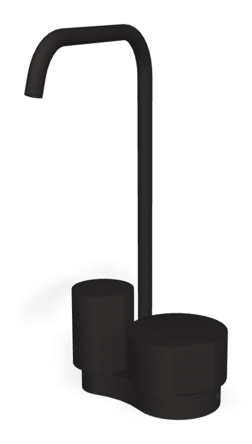 Смеситель для раковины Carlo Frattini SO, без ручек, c вращающимся изливом Ø10 мм, донным клапаном Click-Clack, 2 гибкими шлангами, L-149 мм, цвет чёрный матовый