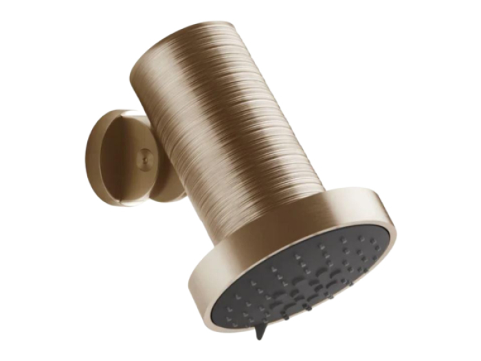 На изображении товар Душевая головка Gessi Spotwater316, с регулируемым углом наклона, с функциями тропический ливень/распыление/массаж, Ø135 мм, цвет Warm Bronze Br. PVD от официального представителя в Москве